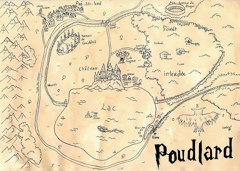 Carte de Poudlard et environs