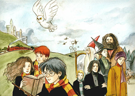 Dessin des personnages de Harry Potter and the Philosopher's Stone