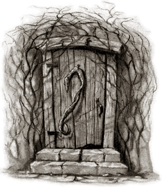 Dessin de la porte de la maison des Gaunt par Mary GrandPré