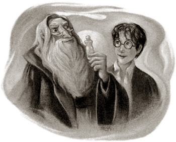 Dessin de Dumbledore et Harry par Mary GrandPré 