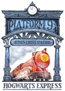 Affiche de la gare de King's Cross et du Poudlard Express