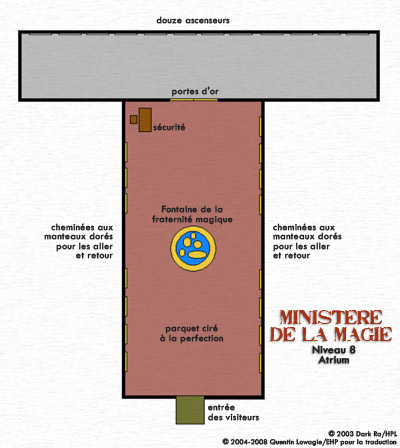 Carte du Niveau 8 du ministère de la Magie : l'Atrium