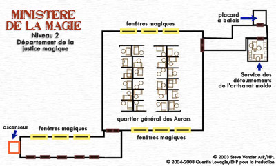 Carte du Niveau 2 du ministère de la Magie : Département de la justice magique