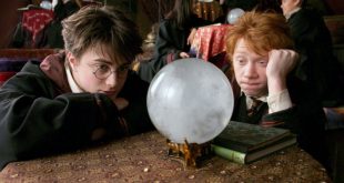 Ron et Harry regardant avec ennui dans leur boule de cristal dans PA/f