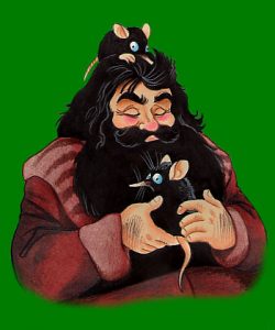 Dessin de Hagrid et deux Niffleurs