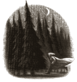 Dessin de Quirrell dans la forêt par Mary GrandPré 