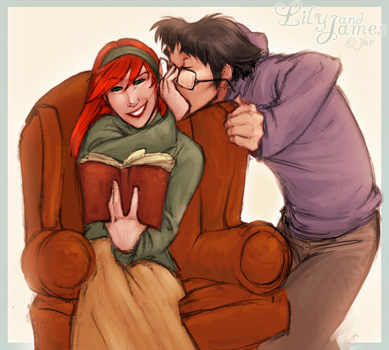 Dessin de Lily et James amoureux